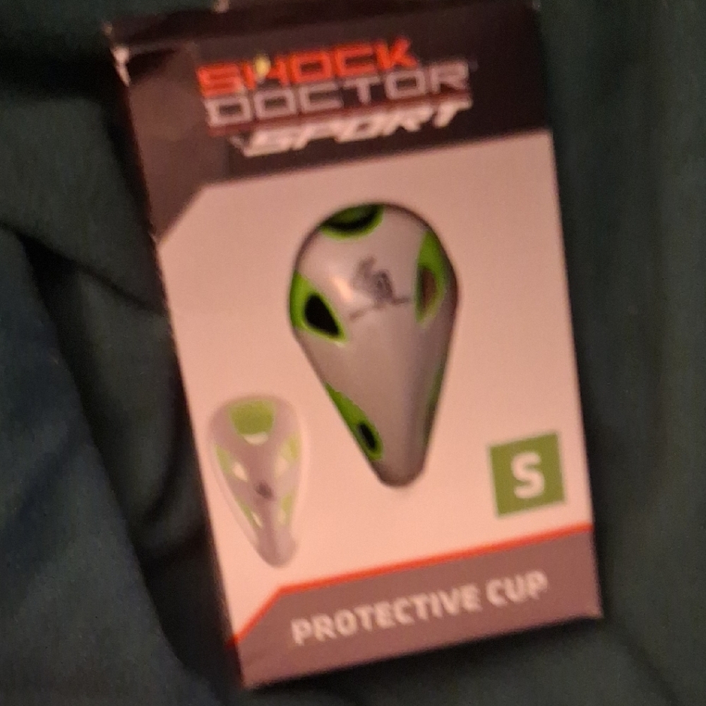 Shock Doctor Sport Kids Protective Cup - Green and Silver